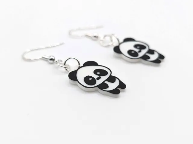 Cute Tiny Panda Earrings - Panda 5 by Amanda Roos