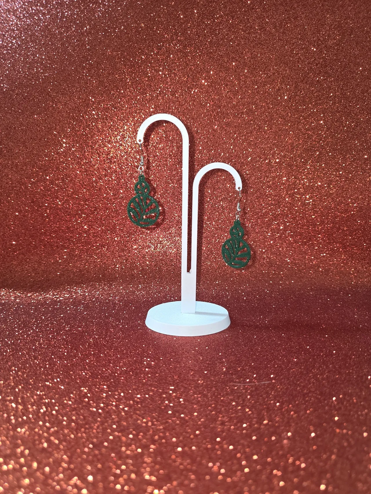 Plant in circles earrings view 3