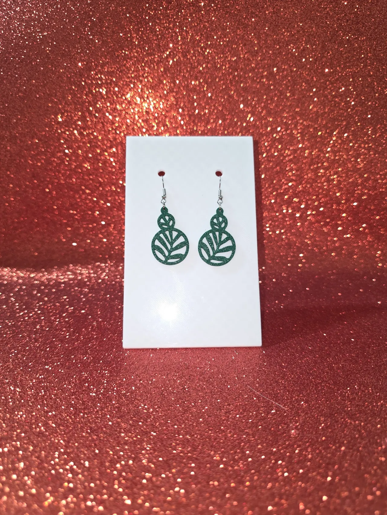 Plant in circles earrings view 2