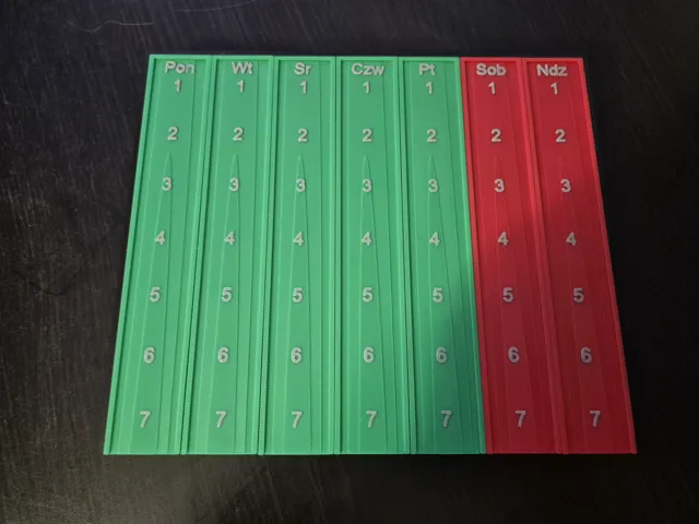 Weekly meds organizer 7 doses 7x7