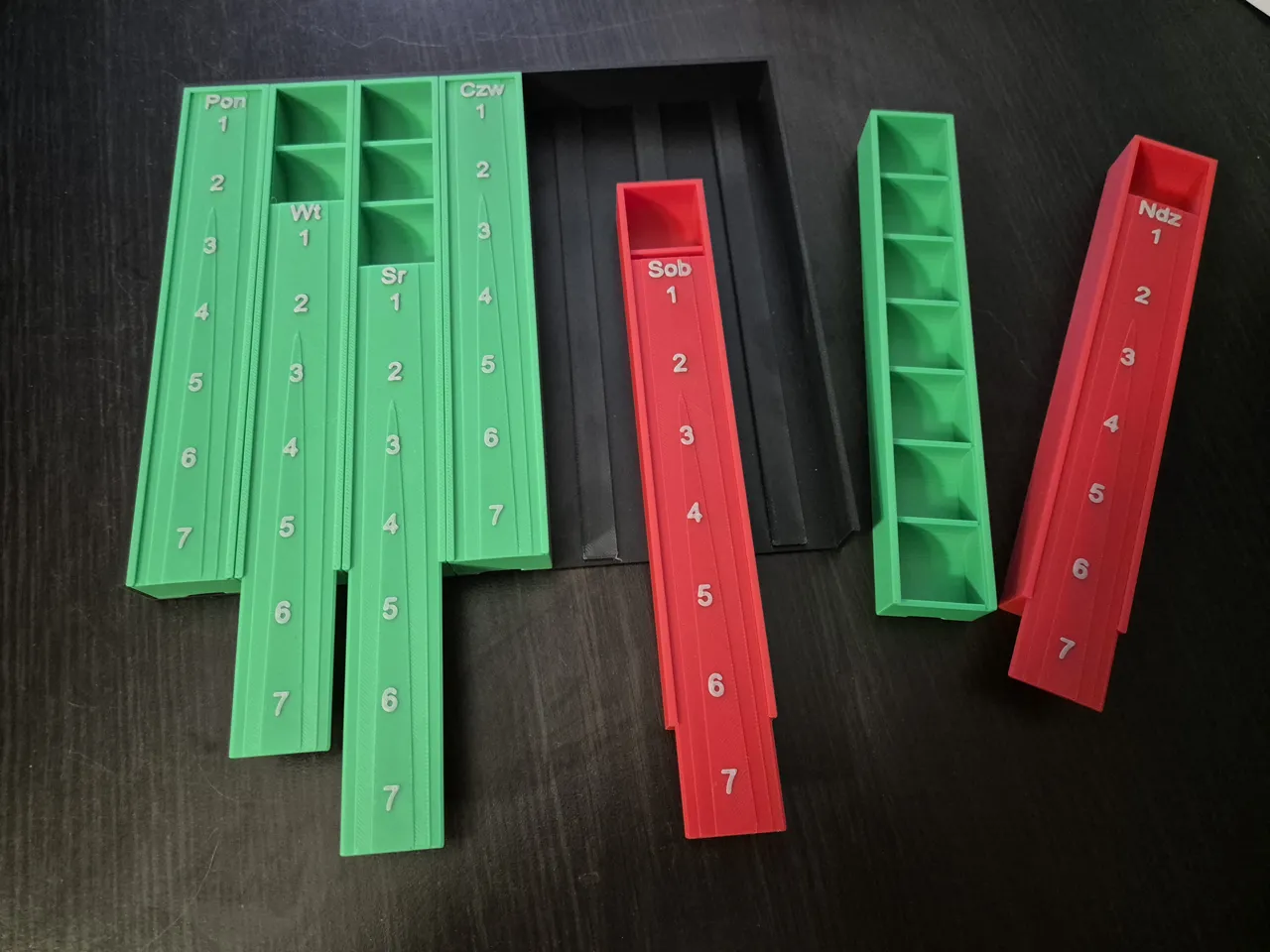 Weekly meds organizer 7 doses 7x7 view 2