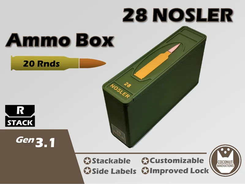 Ammo Storage Box - 28 NOSLER - 20 Rounds