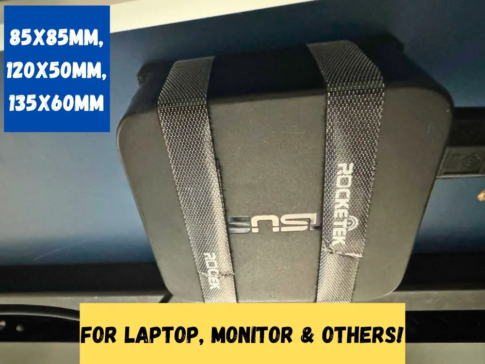 Under desk power brick mount different sizes by basik MakerWorld