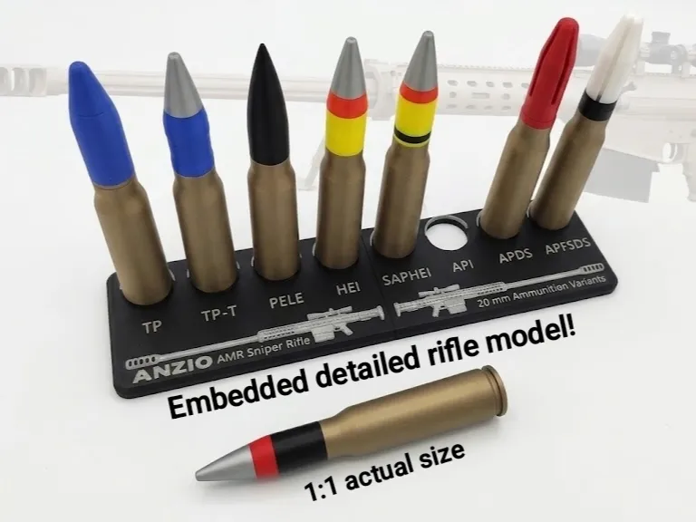 ANZIO Sniper Rifle 20mm Ammo & Display Stand
