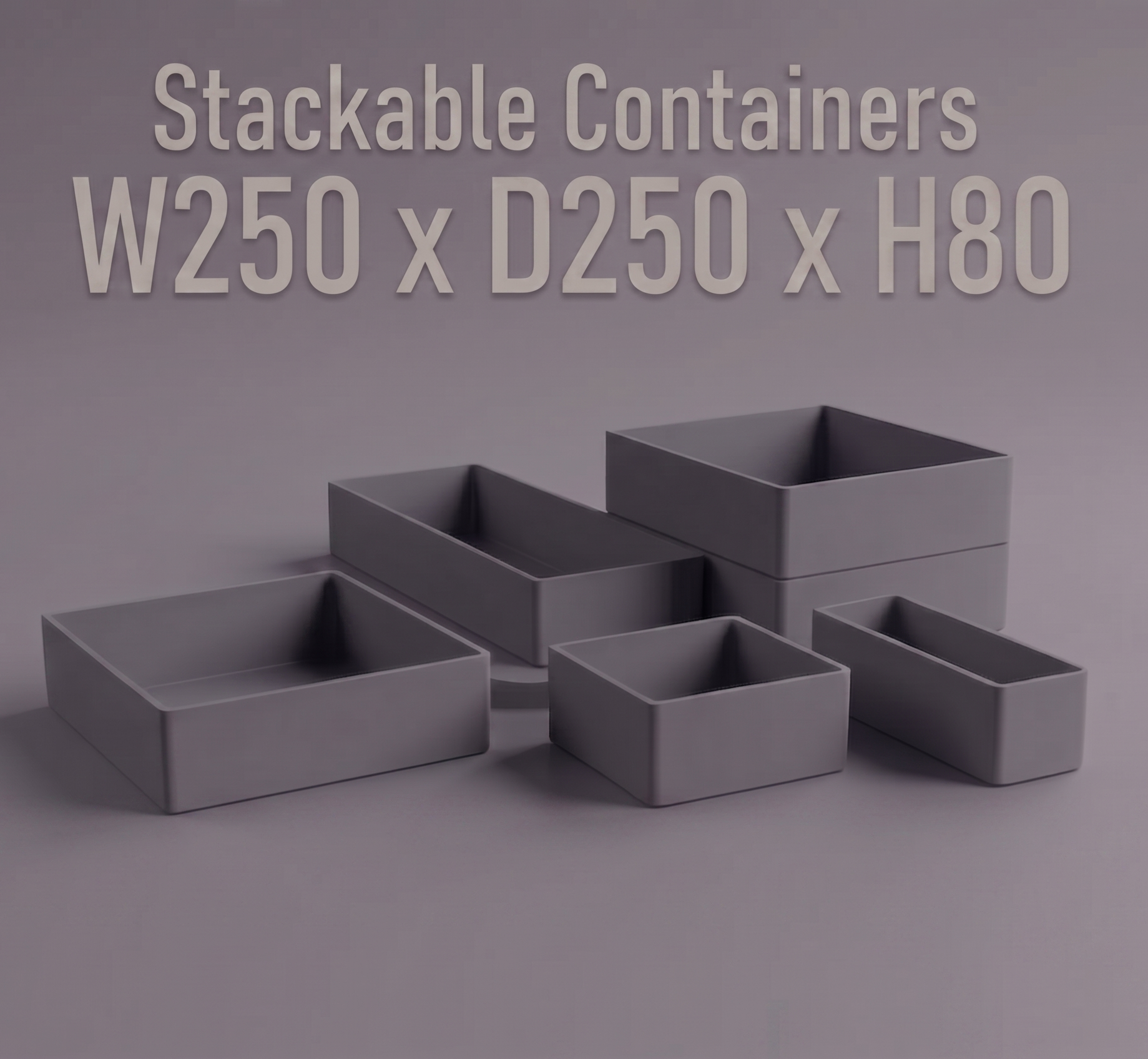 Miniatura 2 do modelo 3D Modular Containers & Inserts for Stackable Drawers