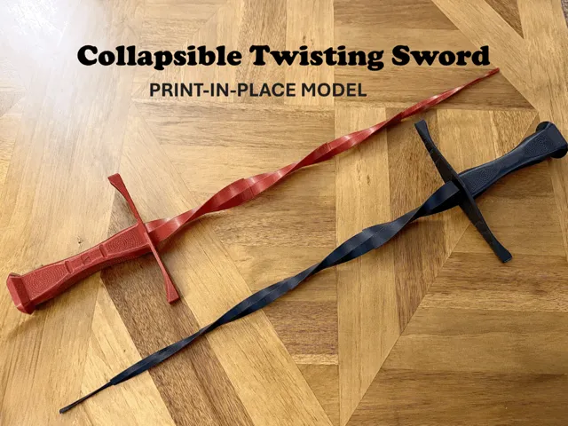 Collapsible Twisting Sword (Print-in-Place)