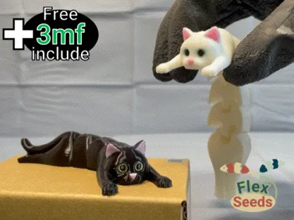 Flexi Holding Cat (Print-in-place) by 3D_Flexseeds (True of true) MakerWorld: Download Free 3D Models - 3D model önizlemesi