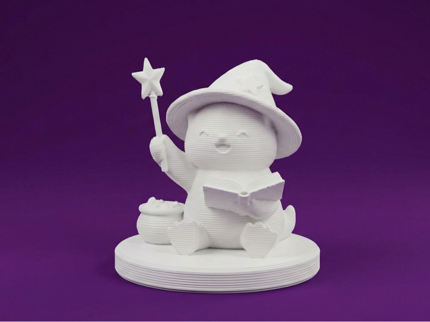 Cute cat Wizard  – Fantasy Kawaii Figurine