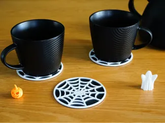 2 Spiderweb coasters for Halloween, no AMS needed