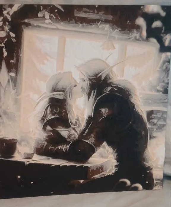 cuadro pareja elfos taberna