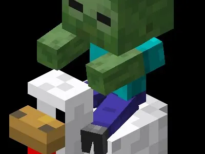 chicken jockey lithophane (A Minecraft Movie