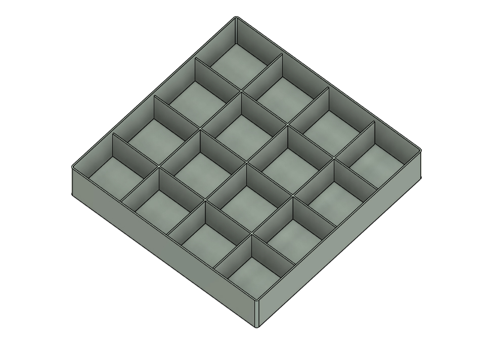 Miniatura 2 do modelo 3D 简易格子收纳储物盒 / Simple Grid Storage Box