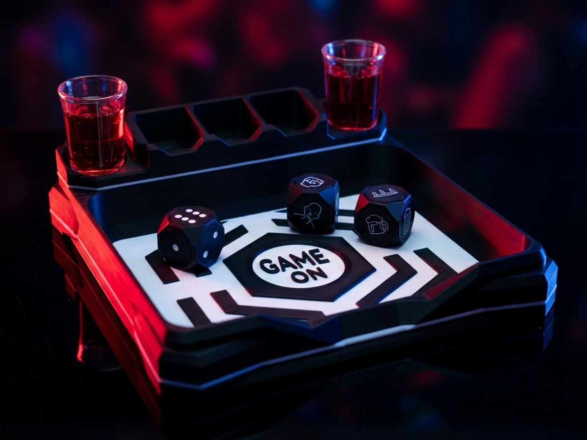 LED Dice Drinking Game- Party Shot Tray