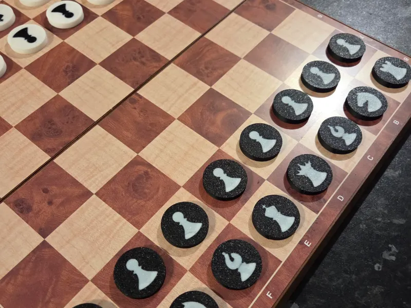 Chess and Checkers magnetic reversible travel set
