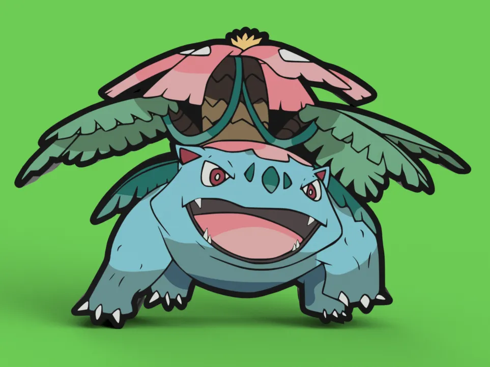 Mega Venusaur Lightbox - Modelo de impresión 3D gratuito - MakerWorld