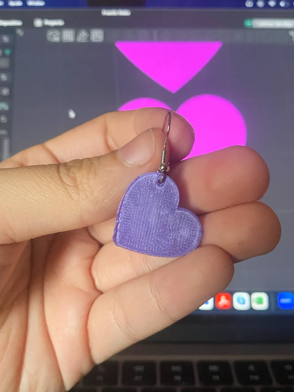 Heart earrings view 2