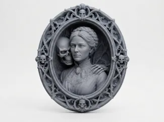 Gothic Victorian Memento Mori Female Portrait