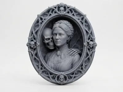Gothic Victorian Memento Mori Female Portrait