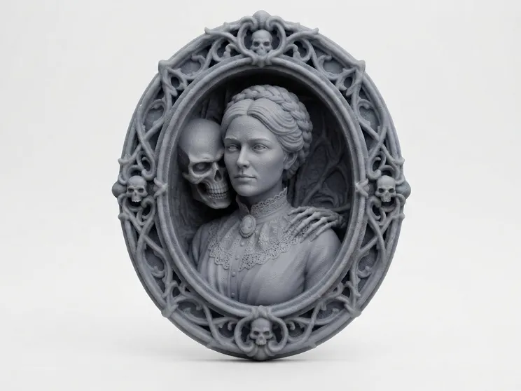 Gothic Victorian Memento Mori Female Portrait