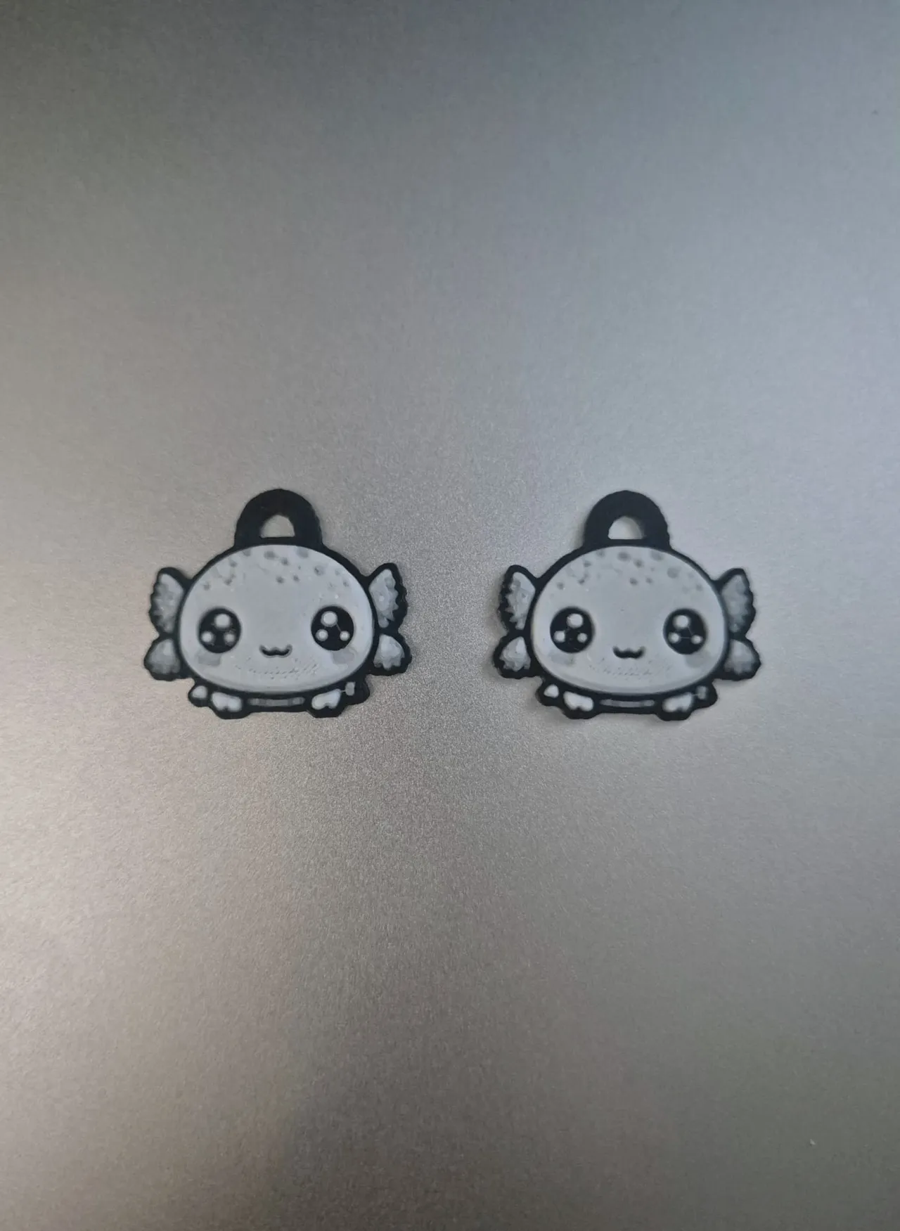 Cute axolotl earrings or charms view 2