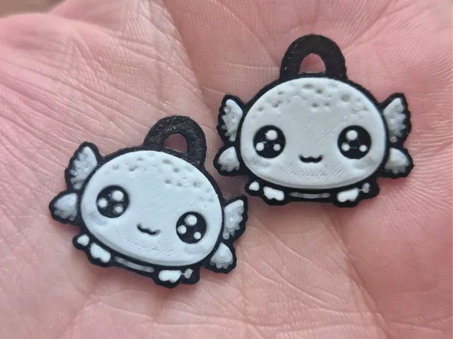 Cute axolotl earrings or charms
