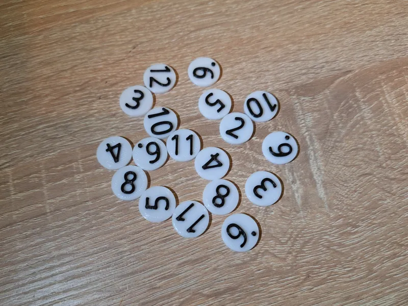 Catan Number Coins