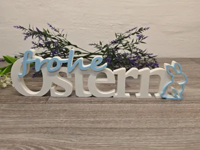Frohe Ostern Schriftzug