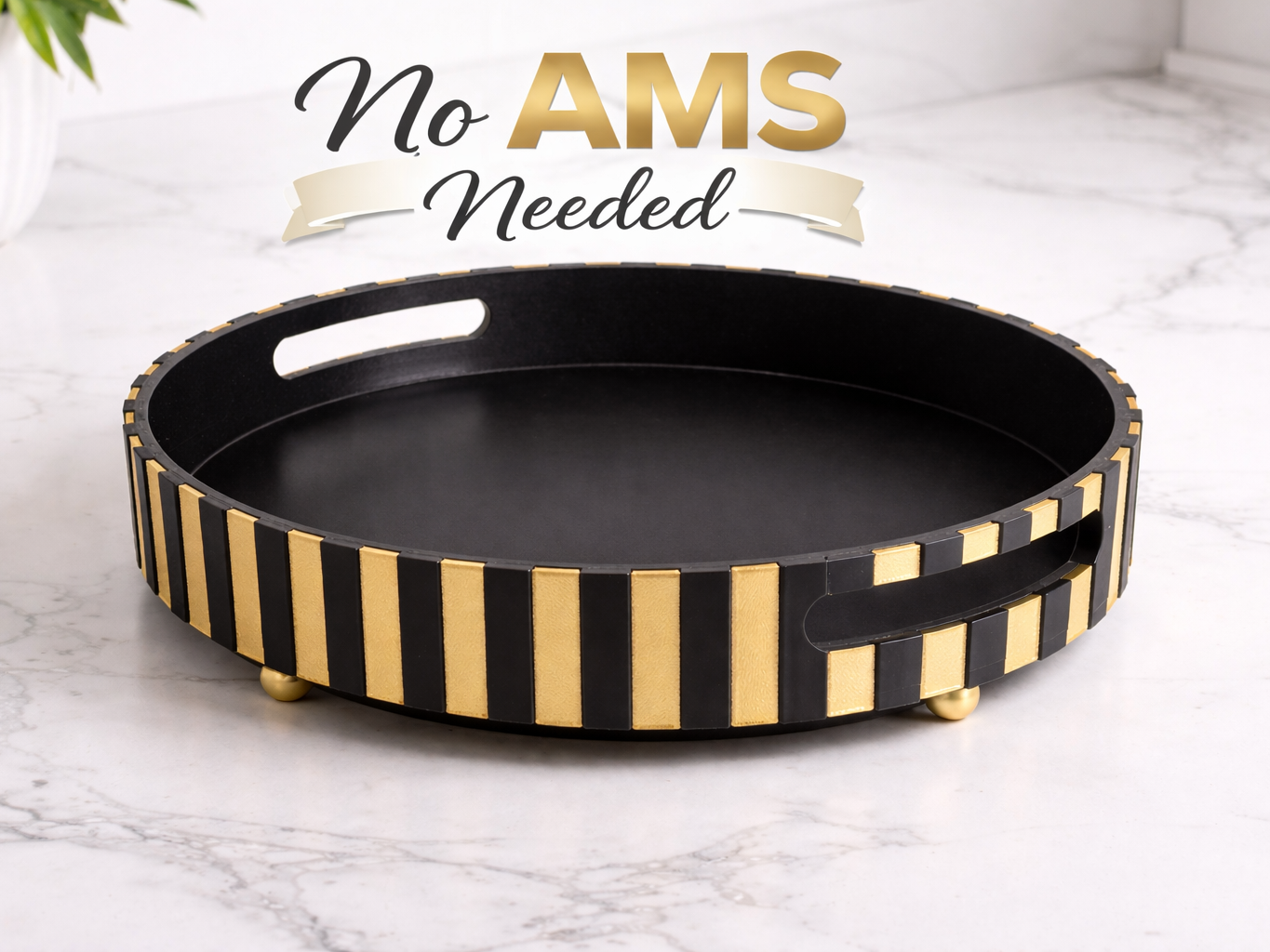 Elegant Luxury Round Serving Tray – No AMS Needed 