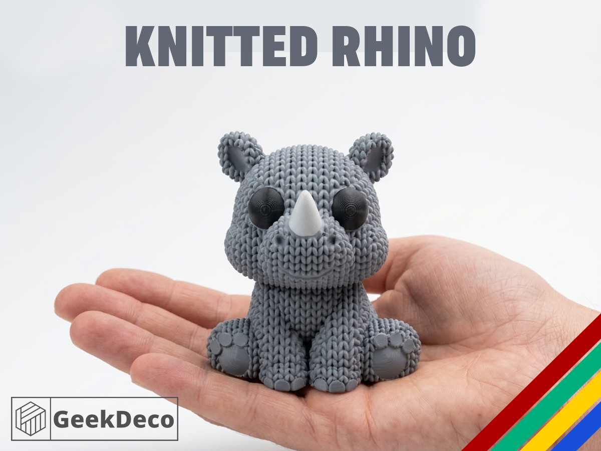 Knitted Rhino – No AMS Multi-Part Print keychain