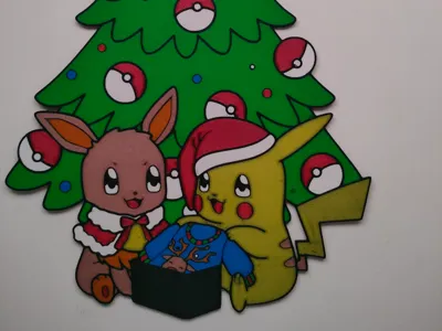 pikachu and evie christmas
