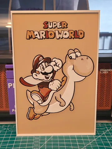 Cuadro decorativo en 3D: Super Mario World Game Poster - Hueforge Art — vista de referencia 2
