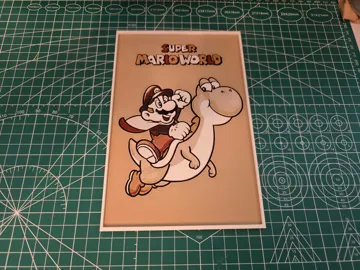 Cuadro decorativo en 3D: Super Mario World Game Poster - Hueforge Art — vista de referencia 3