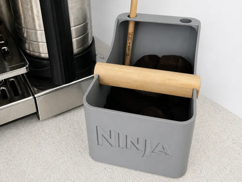 Coffee Knock Box with Brush Holder for Ninja Luxe