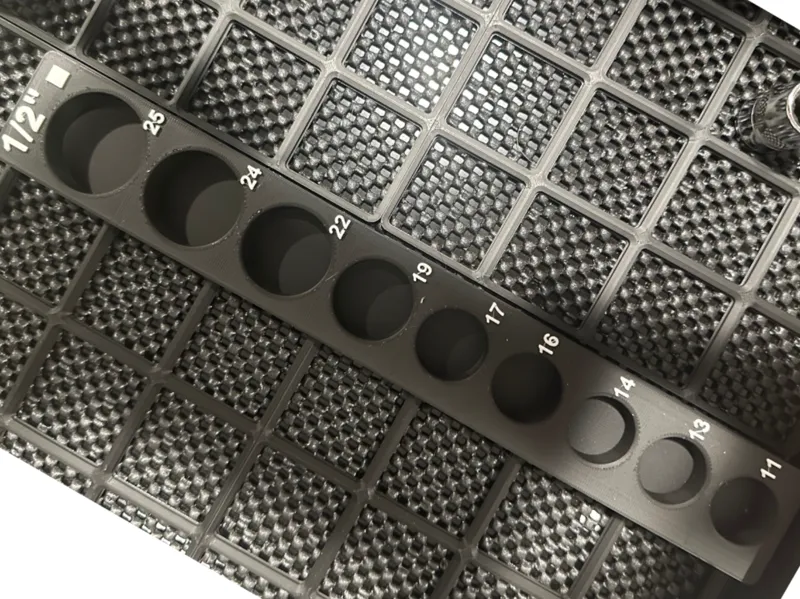 Gridfinity Holder for Half-Inch Metric Sockets