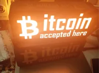 Enseigne lumineuse Bitcoin accepté ici — photo 2