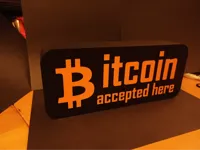 Enseigne lumineuse Bitcoin accepté ici — photo 1