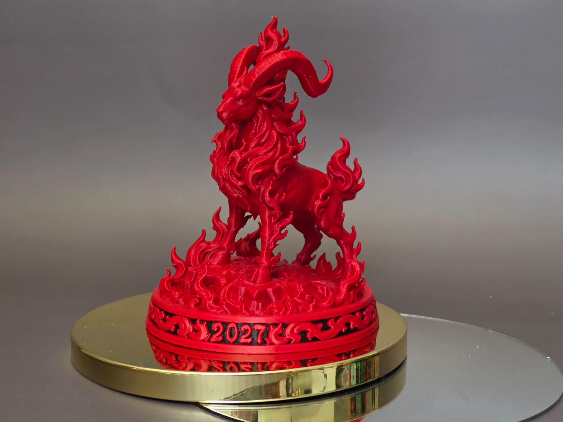 2027 Fire Goat – Chinese Zodiac Statue - 1