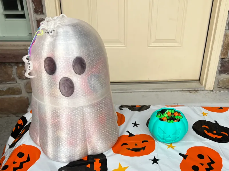 Halloween Ghost Candy Bowl with Theft Deterrents
