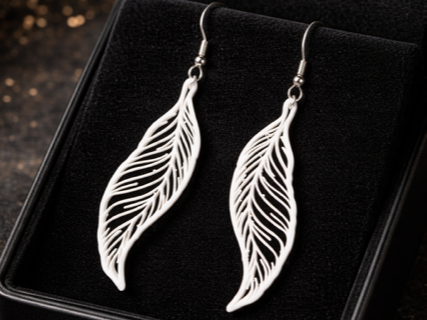 Elegant Feather Earrings (.2mm Optimized)