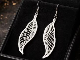 Elegant Feather Earrings (.2mm Optimized)