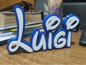 Disney Name Sign Luigi Kid Room Wall Decor 3DART