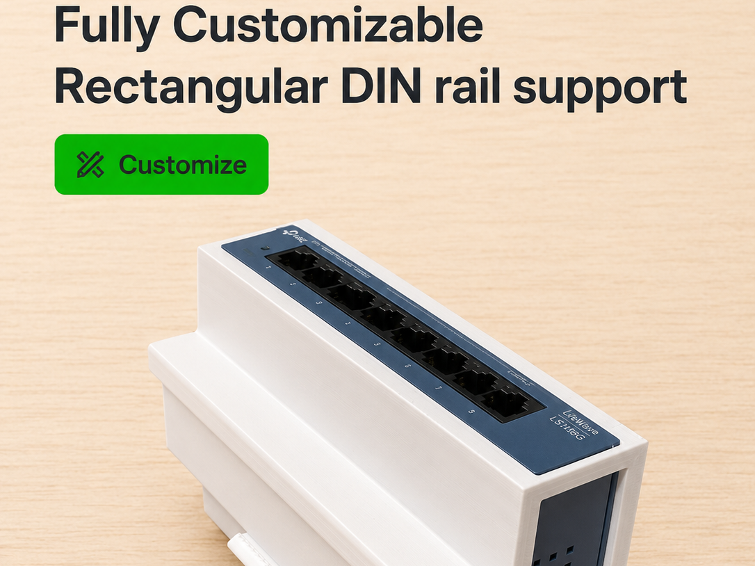Rectangular Customizable DIN Rail Support