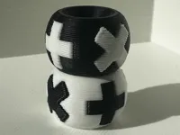 2 inverted beads, 2 colors, 0.12mm layer, 3 walls