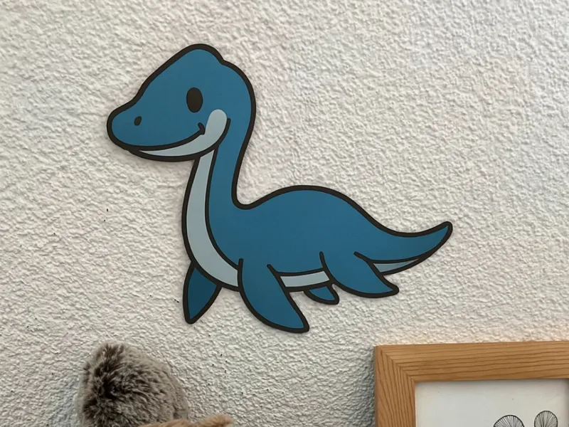 Stegio | Cute Dino 2D Wall Art | Multicolor | 3MF
