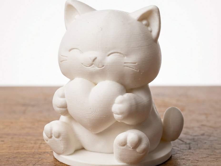 Cute Cat Holding Heart – 3D Printable Valentine 