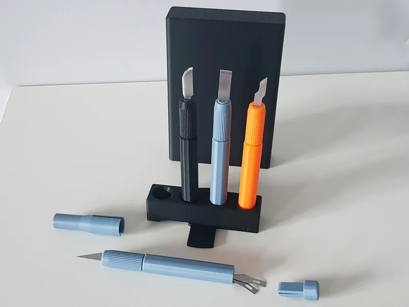 STAND + BOX FOR HOBBY KNIFE HANDLE 