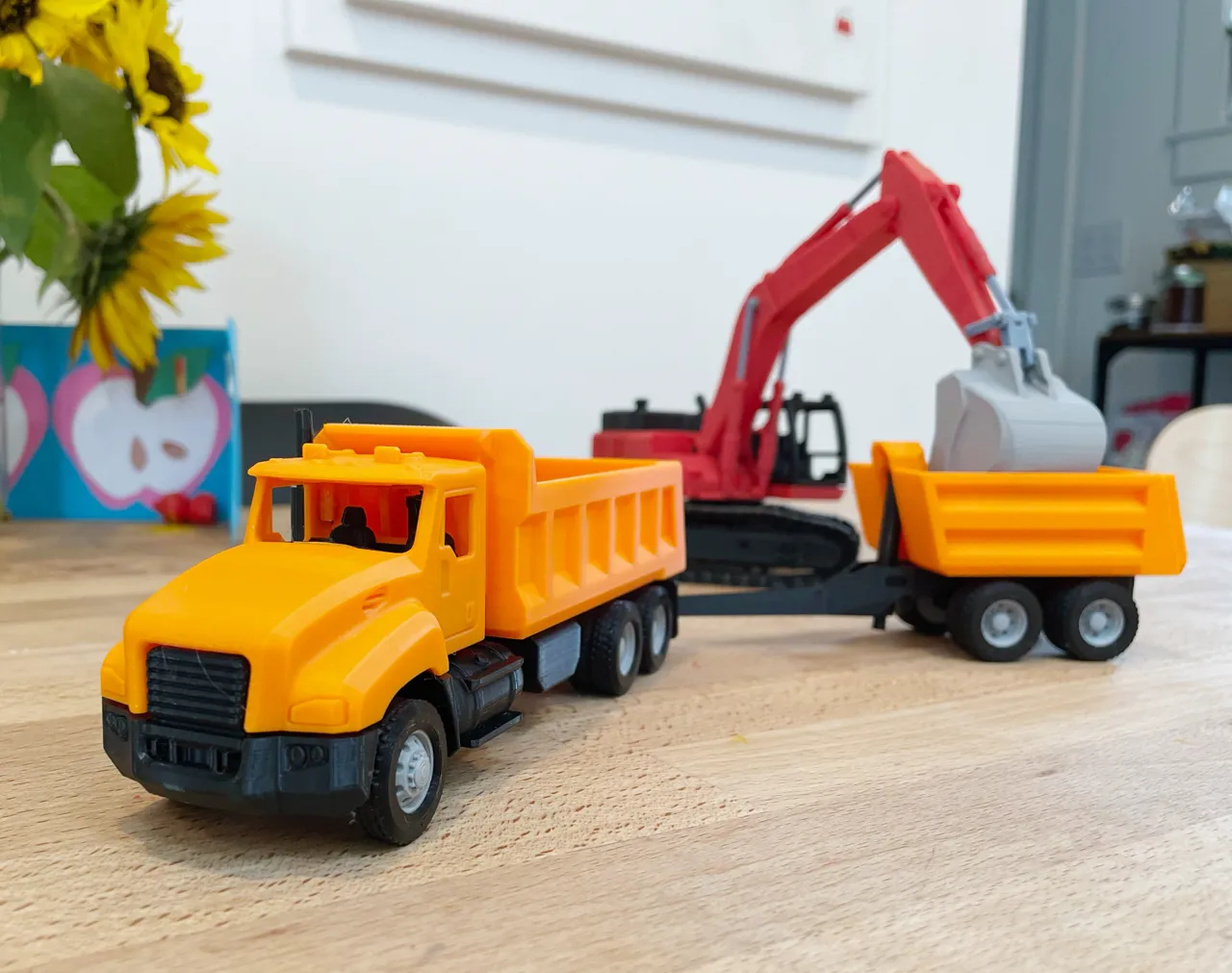 Dump Truck with Pup Trailer view 2