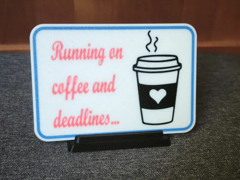 RUNNING ON CAFFE.. - funny sign 