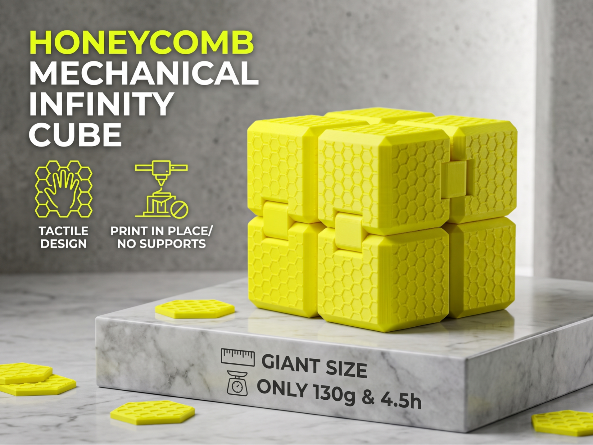 Honeycomb Mega Infinity Cube | Print-In-Place