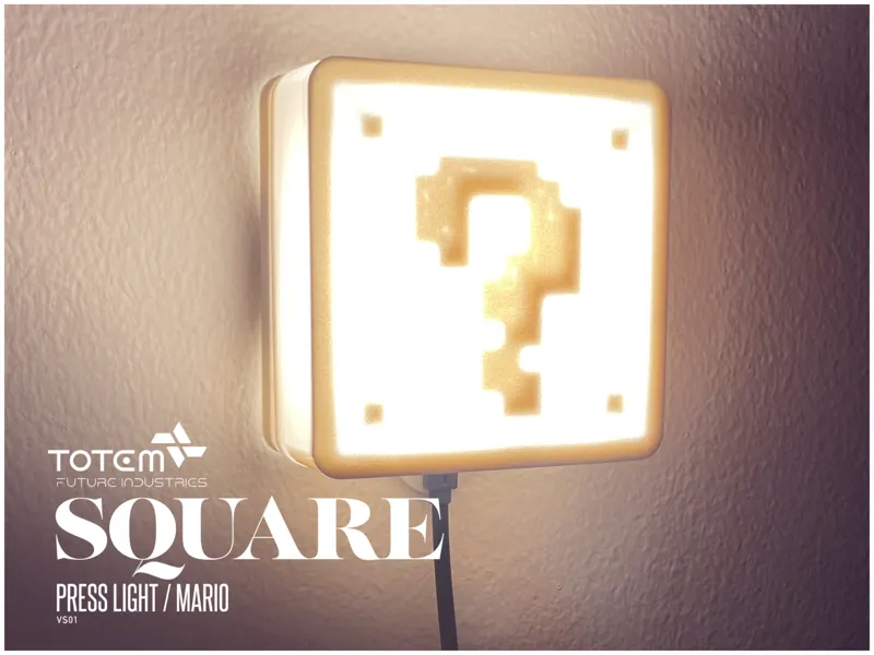 SQUARE Mario Version - Ikea Strimsav Push LED Lamp